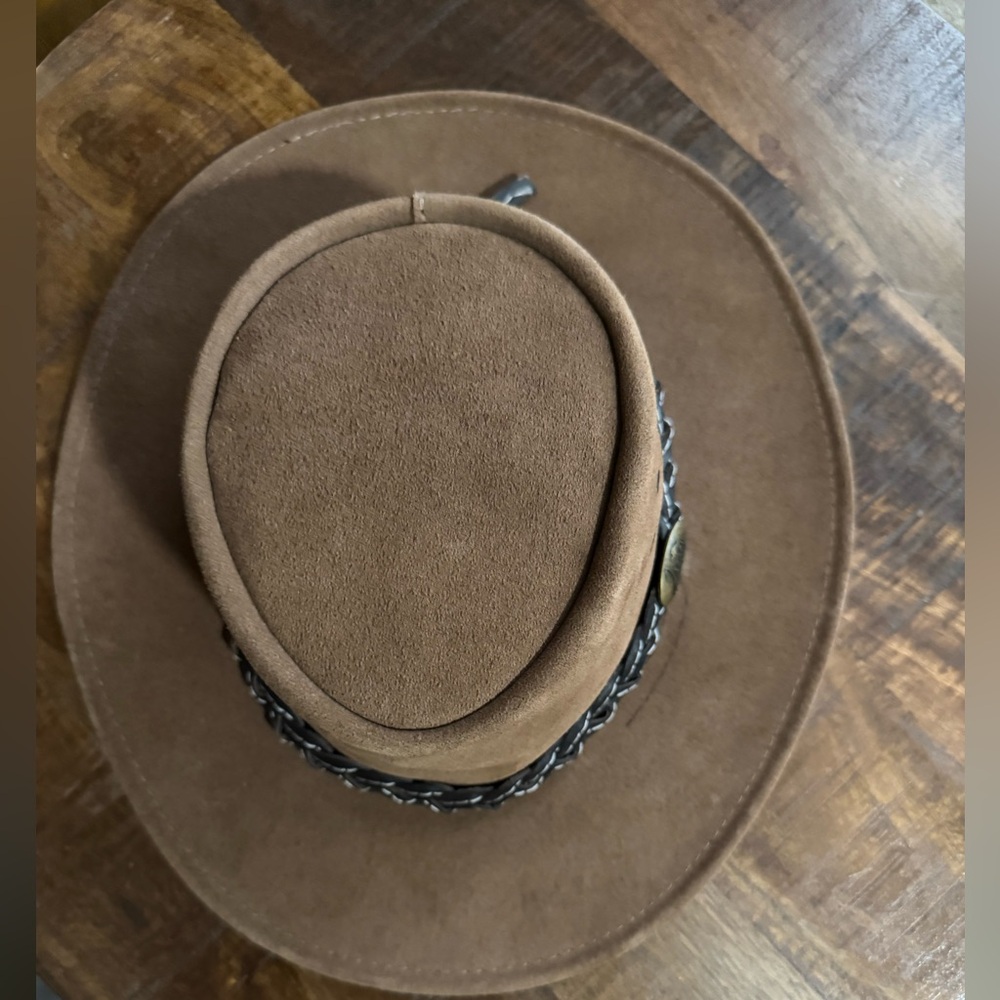 Jacaru Australia leather hat brown Suede Size Small